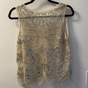 Mesh sequins top